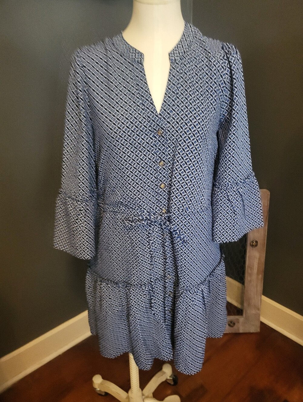 Draper James Blue And White Dress New.